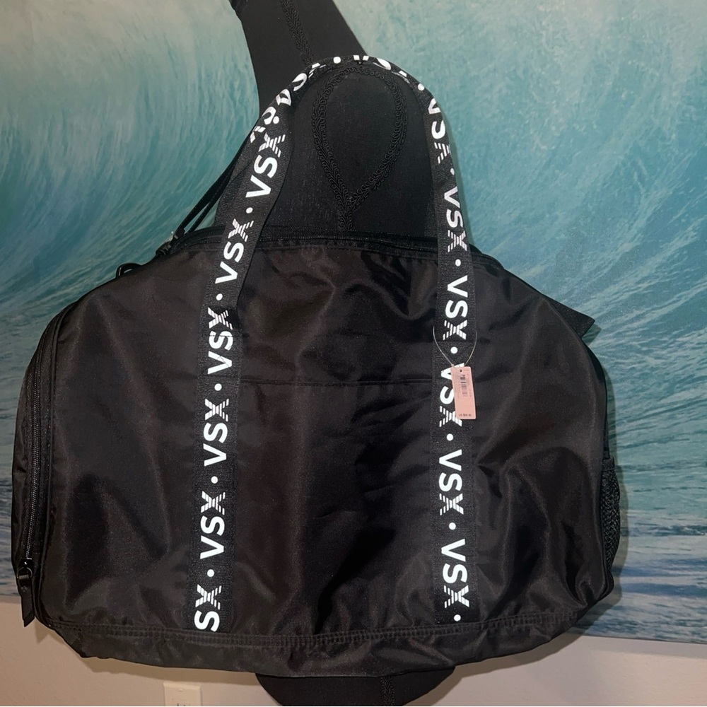 NWT VSX Black Tote with Logo Straps